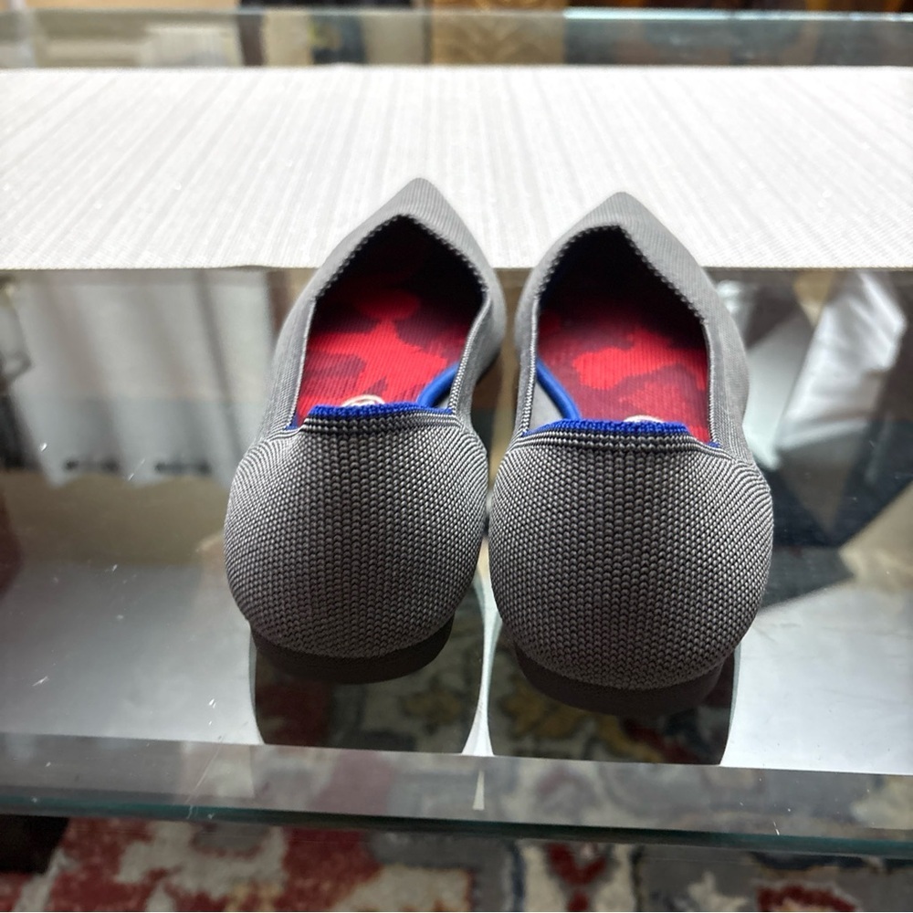 Rothy's Gray Knit Flats with Blue Trim, never  used! Size 10.5 - Picture 5 of 10